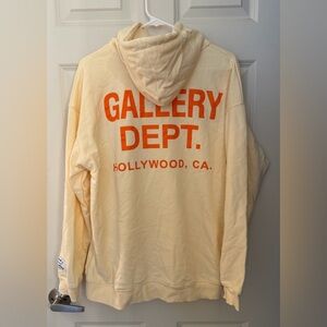 Gallery Dept. 100% Cotton Made In USA Graphic Hoodie, Butter Yellow, L